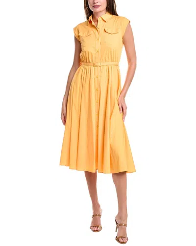 T Tahari Fit & Flare Dress In Yellow
