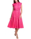 T Tahari Women's Spread-collar Button-front Midi Dress In Pink