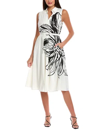 T TAHARI FIT & FLARE MIDI DRESS