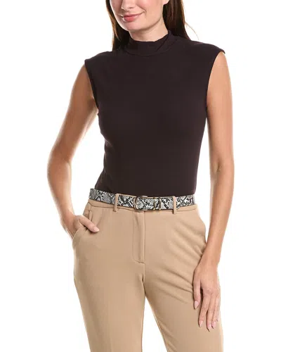 T Tahari Fitted Mock Neck Tank In Black