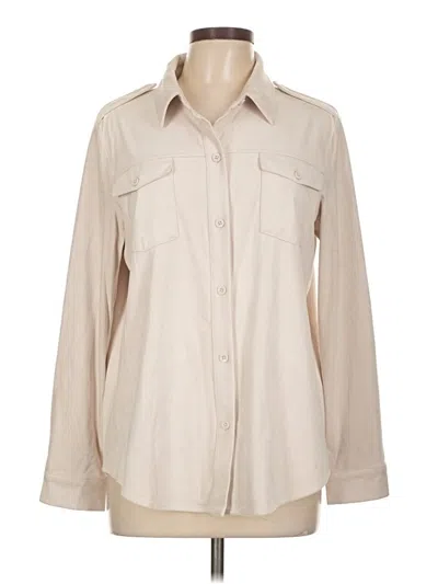 Pre-owned T Tahari Fleece Jacket In Tan