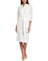 T Tahari Floral Embroidered Dress In White