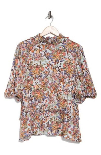 T TAHARI T TAHARI FLORAL PEPLUM TOP