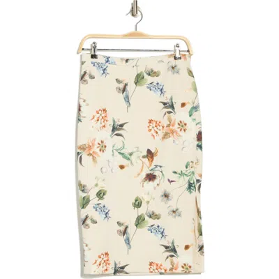 T Tahari Floral Scuba Pencil Skirt In Botanical Fleur Print