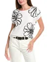 T Tahari Floral Shirt In White