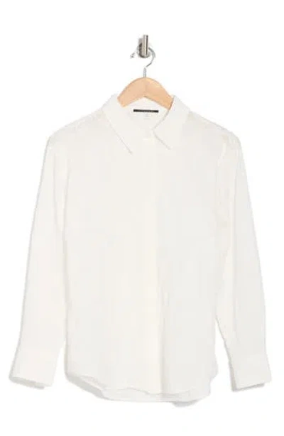 T Tahari Floral Soutache Long Sleeve Button-up Shirt In White Soutache