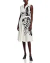 T Tahari Flower Print Belted Dress In Exploded Graphic Flower