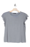 T Tahari Flutter Cap Sleeve T-shirt In Cement