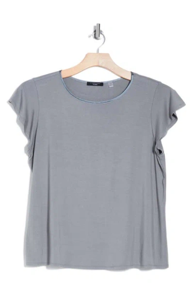 T Tahari Flutter Cap Sleeve T-shirt In Cement