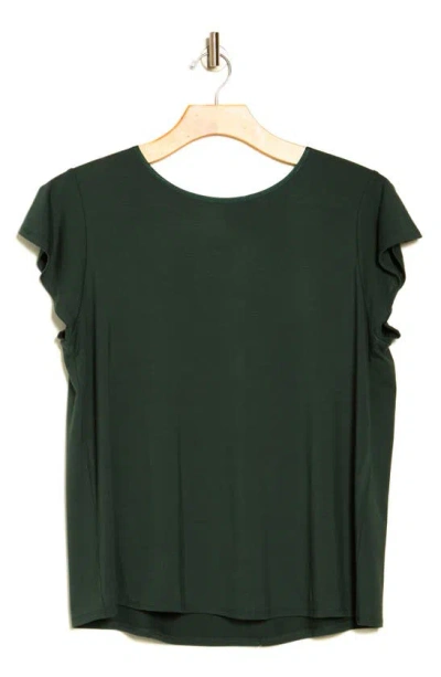 T Tahari Flutter Cap Sleeve T-shirt In Green