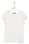 T Tahari Flutter Cap Sleeve T-shirt In Sand