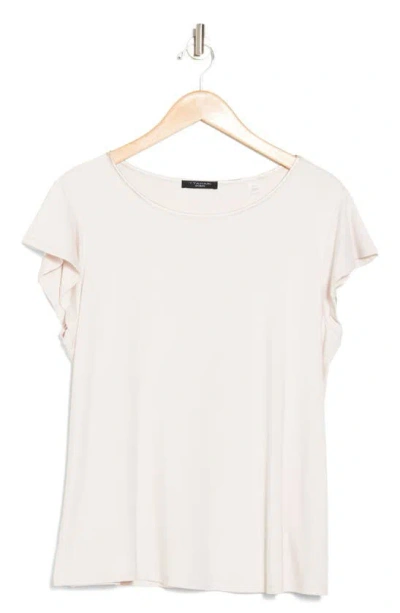 T Tahari Flutter Cap Sleeve T-shirt In Neutral