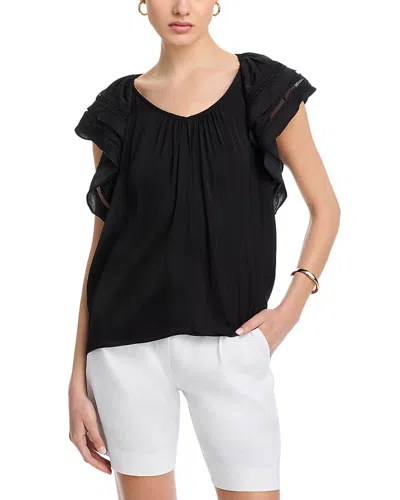 T TAHARI FLUTTER SLEEVE TOP