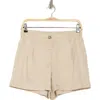 T Tahari Fly Front Shorts In Brown