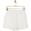T Tahari Fly Front Shorts In White