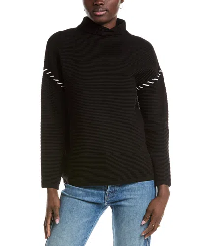 T TAHARI T TAHARI FUNNEL NECK OTTOMAN SWEATER