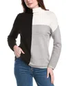 T Tahari Funnel Neck Colorblock Sweater In Multi