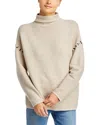 T Tahari Funnel Neck Ottoman Sweater In Pale Sand
