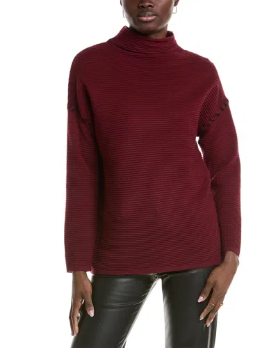 T Tahari Funnel Neck Ottoman Sweater In Brown