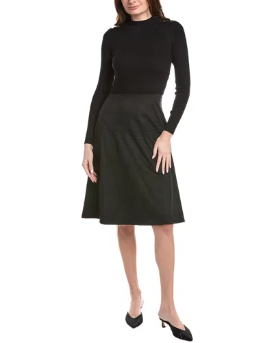 T Tahari Funnel Neck Sweaterdress In Black
