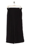 T Tahari Gathered Wide Leg Crop Pants In Black