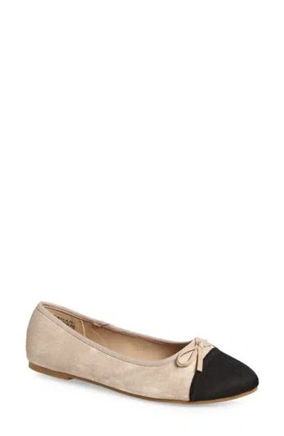 T Tahari Geneva Cap Toe Ballet Flat In Natural