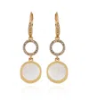 T TAHARI GOLD-TONE CIRCLE COIN LEVERBACK DROP EARRINGS