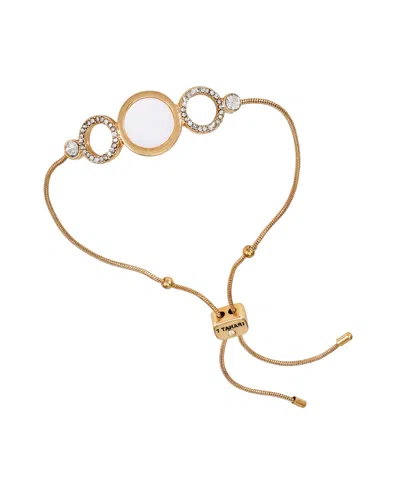 T Tahari Gold-tone Circle Coin Slider Bracelet