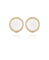 T TAHARI GOLD-TONE CIRCLE DIME CLIP ON BUTTON EARRINGS