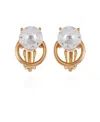 T Tahari Gold-tone Clear Glass Stone Clip On Stud Earrings In Gold