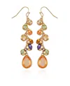 T Tahari Gold-tone Colored Glass Stones Drop Dangle Earrings In Gold