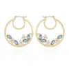 T Tahari Gold-tone Glass Stone Hoop Earrings In Gold