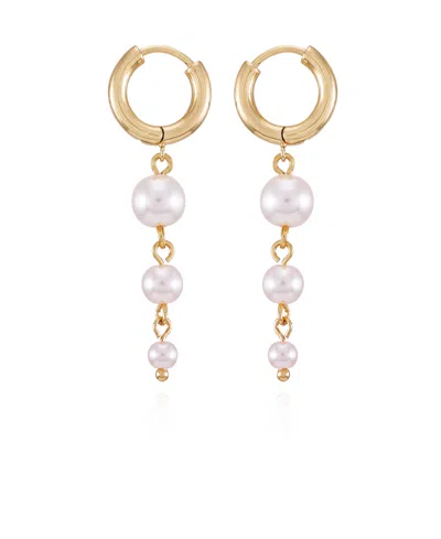 T Tahari Gold-tone Imitation Pearl Drop Dangle Earrings