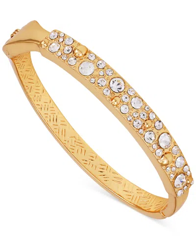 T Tahari Gold-tone Scattered Crystal Bangle Bracelet