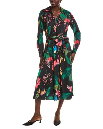 T Tahari Half Placket Faux Wrap Maxi Dress In Multi