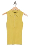 T Tahari Half Zip Sleeveless Polo Sweater