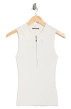 T Tahari Half Zip Sleeveless Polo Sweater
