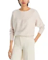 T Tahari Heart Stitch Sweater In Pale Platinum