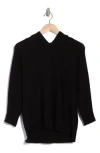 T Tahari Hooded Three Quarter Sleeve Sweater In Black