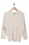 T Tahari Hooded Three Quarter Sleeve Sweater In Pale Platinum