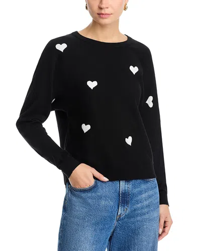 T Tahari Intarsia Heart Dolman Sleeve Sweater In Black