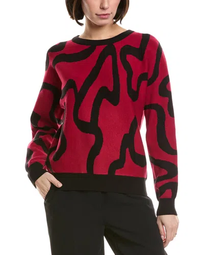 T Tahari Jacquard Sweater In Red