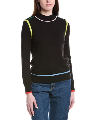 T Tahari Jersey Multicolor Tipping Pullover In Brown
