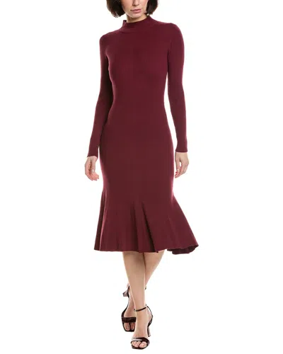T Tahari Knit Flare Midi Dress In Purple