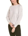 T TAHARI T TAHARI LACE-UP SWEATER