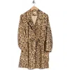 T Tahari Leopard Faux Suede Coat In Leopard Print