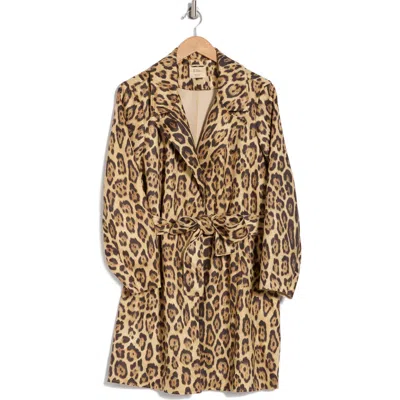 T Tahari Leopard Faux Suede Coat In Leopard Print