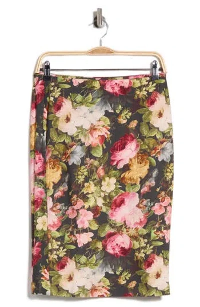 T Tahari Leopard Print Ponte Knit Pencil Skirt In Multi