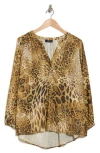 T Tahari Leopard Print Top In Print