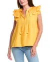 T Tahari Flutter Sleeve Blouse